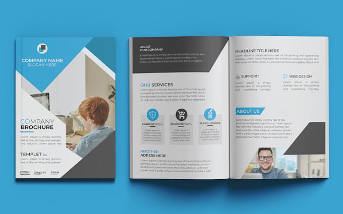 do flyer, trifold, bifold, catalog, pdf and multipage brochure design