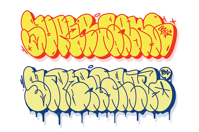 create graffiti throw up illustration or graffiti logo
