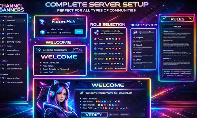 setup a professional custom discord server
