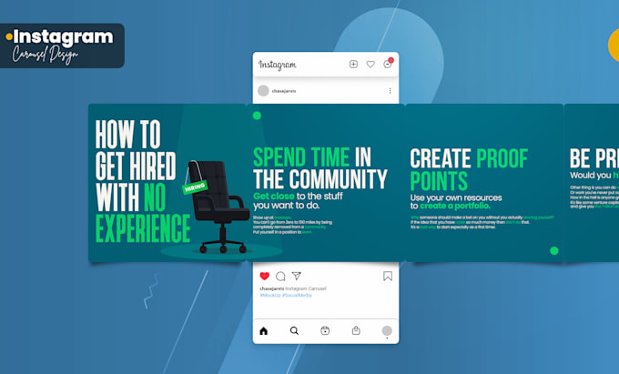 design professional instagram carousel or social media post