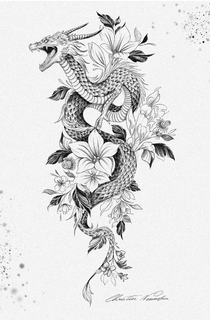 create a beautiful flower tattoo design for you