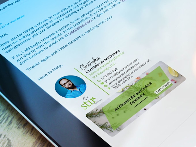 create clickable html email signature for outlook, gmail, mac