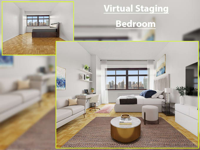 do virtual staging , virtual furniture for a better sale