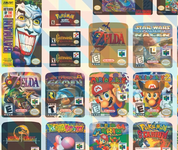 Create cartridge game replacement labels for retro game by Pamestrada