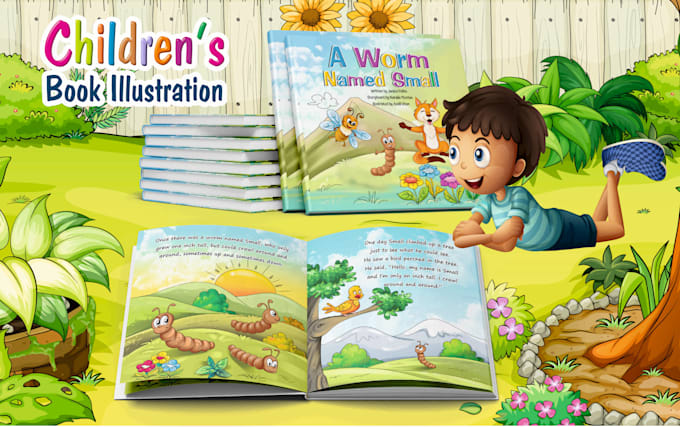 create beautiful 2d flat color children book illustrations