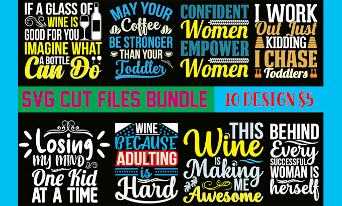 do creative awesome, svg, cut files, png, bundle design