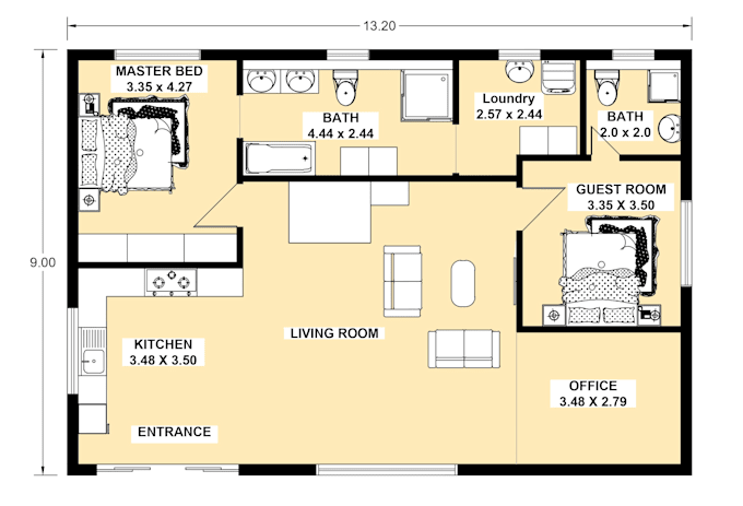 redraw 2d floor plan in autocad for real estate and airbnb