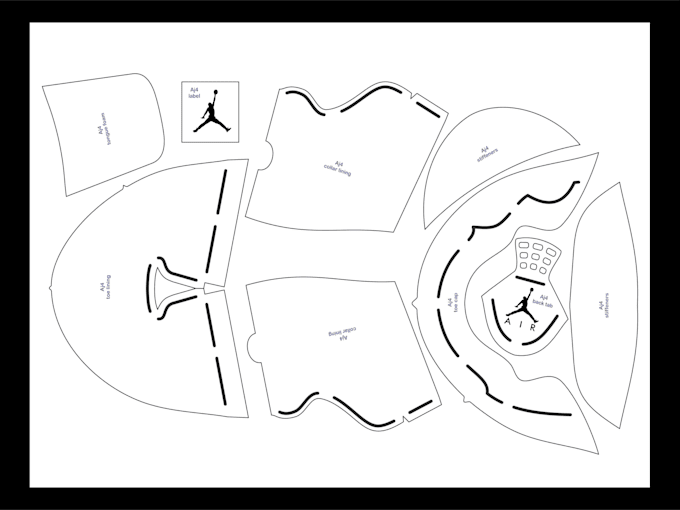 make air jordan 4 PDF svg sneaker pattern