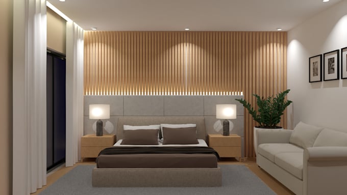 do interior design and realistic 3d render