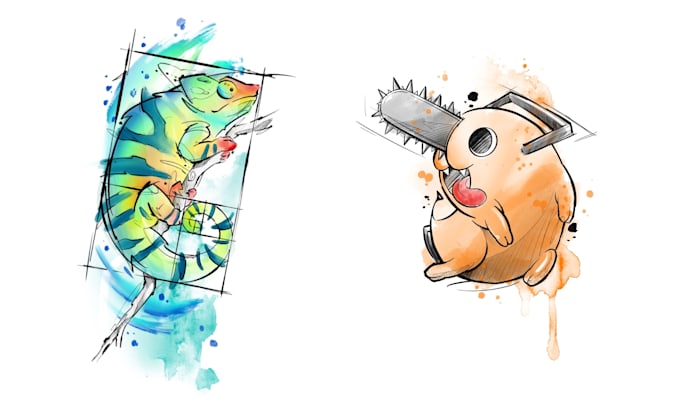 design a amazing watercolor tattoo for you