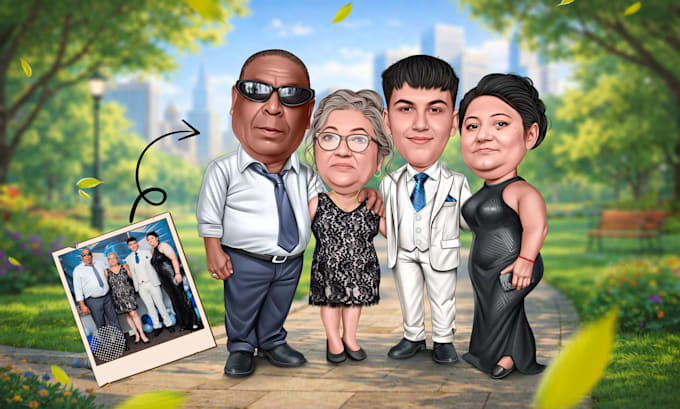 draw custom cartoon caricature portrait from your photo