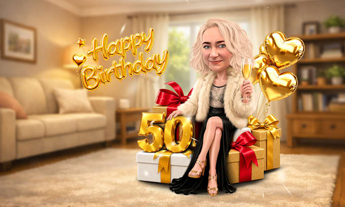 draw custom cartoon caricature portrait from your photo