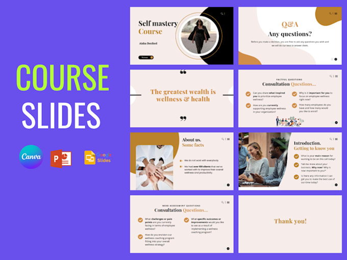 create powerpoint or canva slides for coaches and trainers