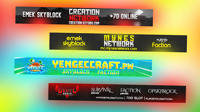 make hytale or minecraft server list banner