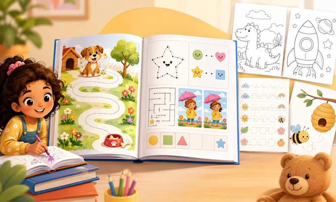 design children activity books and coloring pages for kdp
