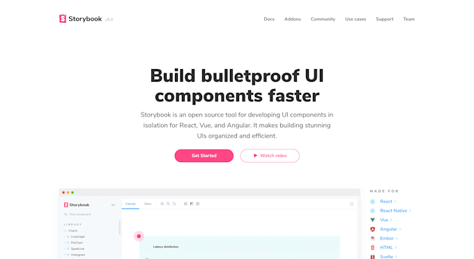 create react next components using stroy book