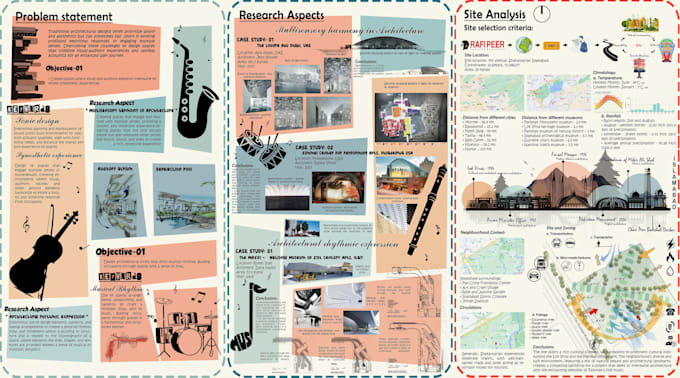 create architectural presentation boards, posters and portfolio in photoshop