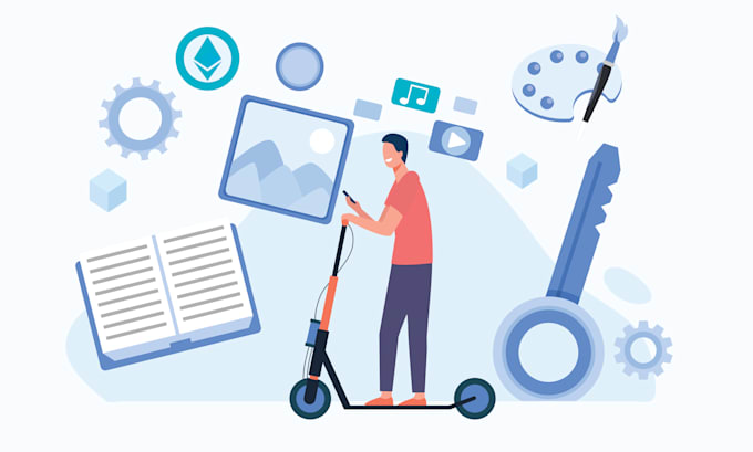 create custom unique flat illustration