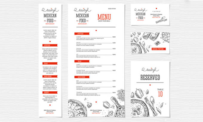 design an attractive restaurant, coffee and bar  menu with qr