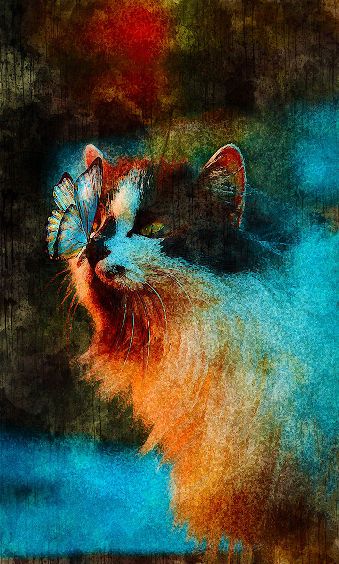 Draw a watercolor portrait painting of your pet, cat, dog by ...