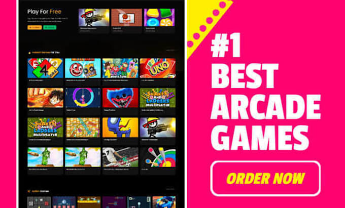 develop the arcade games website with 12000 games and monetize with ads