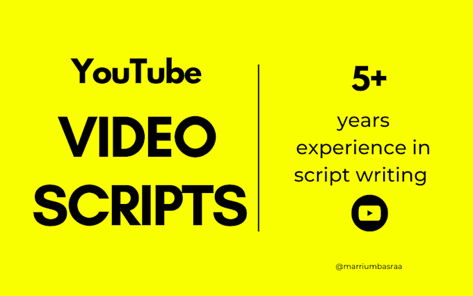 do video script writing for your youtube channel