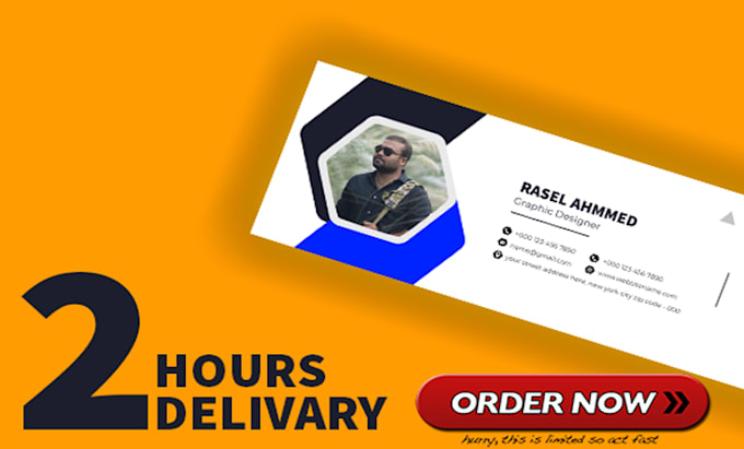design clickable HTML email signature for gmail, outlook, mac, etc
