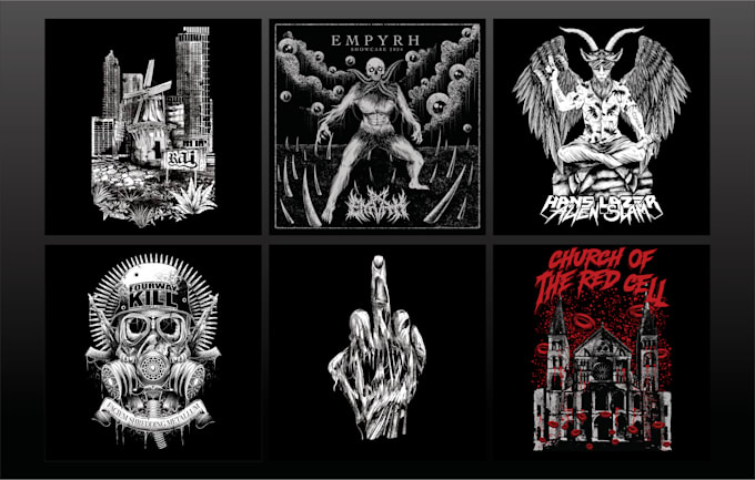 draw anything illustration for metal album cover