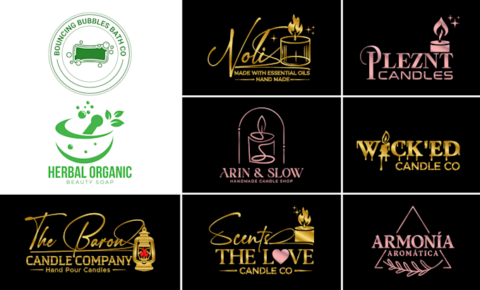 design unique candle, soap logo and candle labels for your business