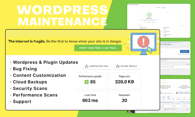 do weekly and monthly wordpress maintenance and support