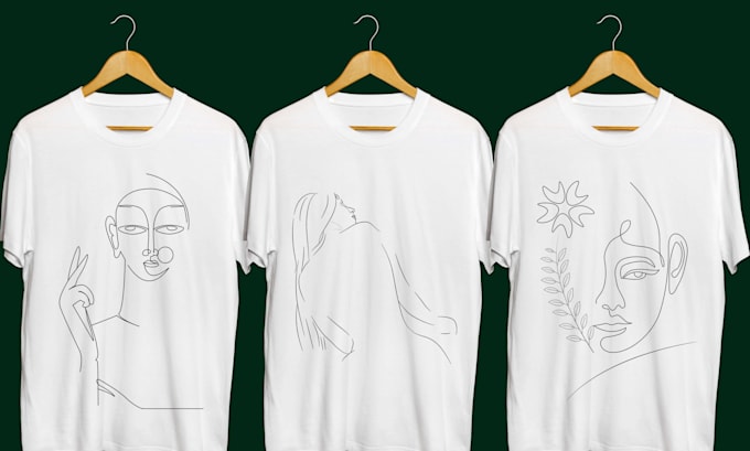 do vector line art t shirt design and line art illustration