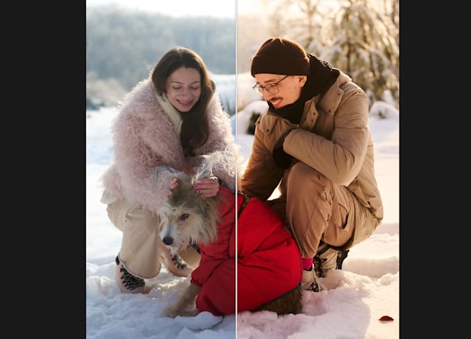 do professional  retouching and cinematic color grading