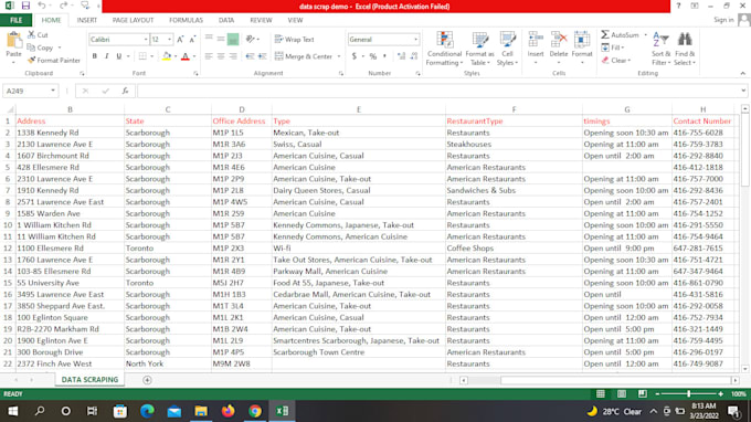 do data scraping email name address
