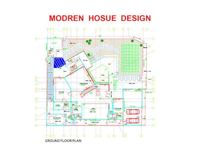 draw architecture  design using by autocad