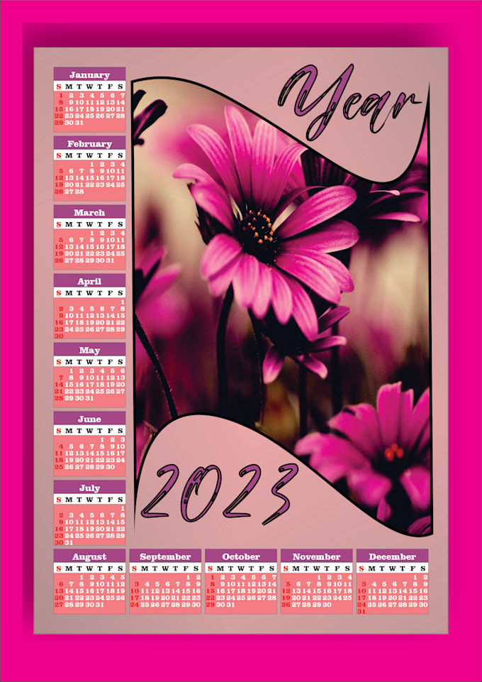 design a professional wall calendar for new year 2025 and 2026