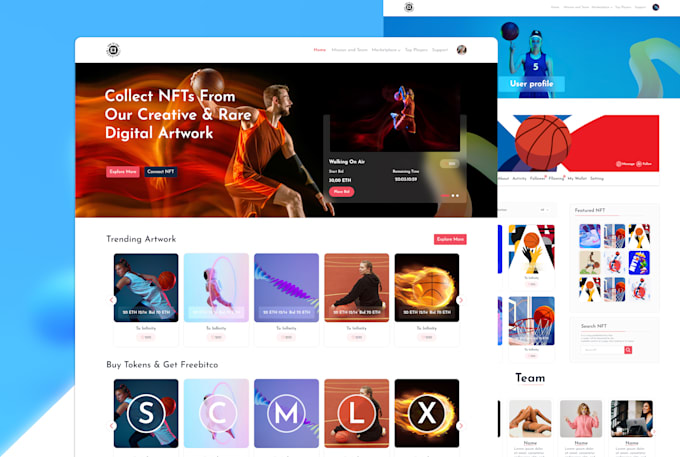 unique nft website UI design