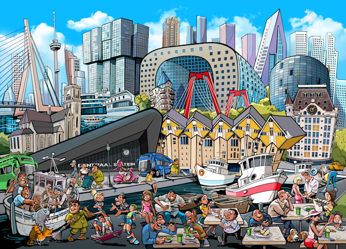 draw detailed hidden object or search and find illustrations