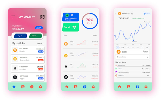 do creative mobile app design with clean ui and ux