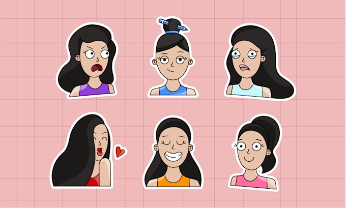 create cartoon characters, stickers, badges, labels