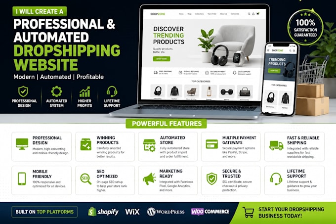create a professional and automated dropshipping website
