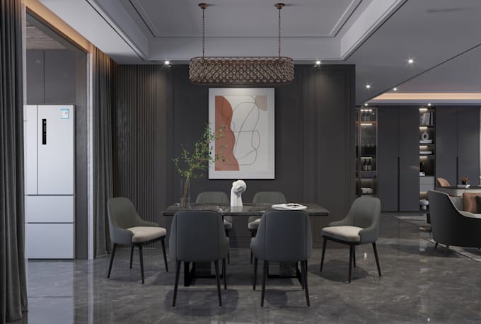do 3d interior rendering for your home space, livingroom, kitchen, bathroom