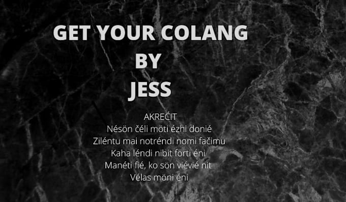 create your colang or fictional language