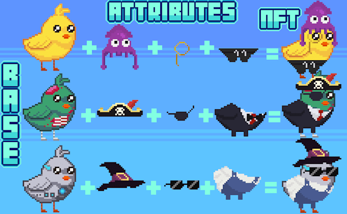 draw pixel art nft collection for you