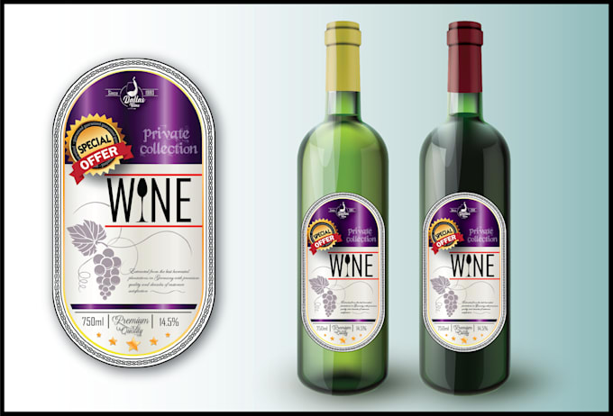 do wine, whisky, beer, bottle label designs for you