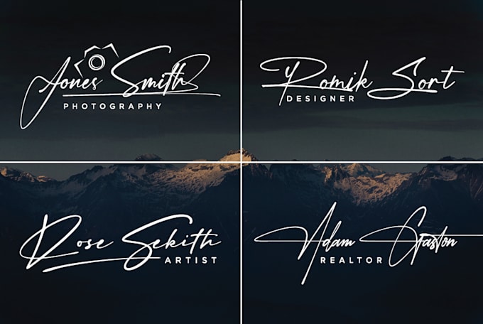 design handwriting signature photography scripted cursive logo