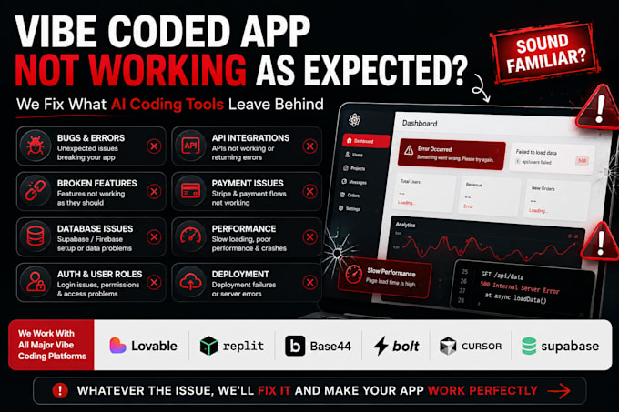 fix bugs errors and improve lovable replit cursor vibe coded apps