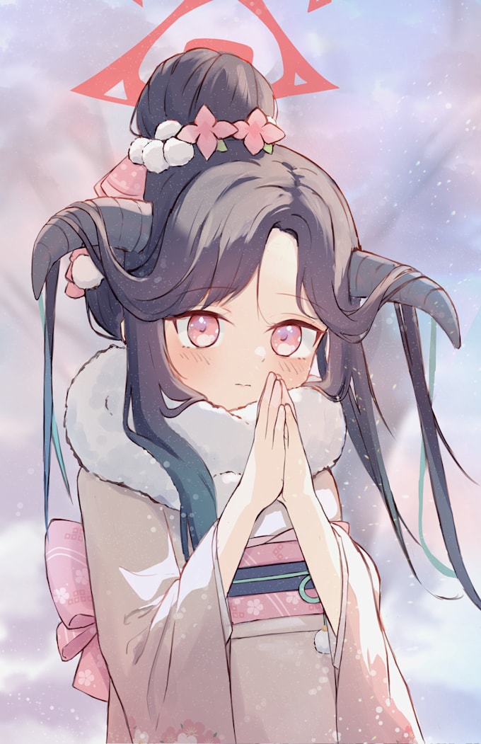 draw cute anime girl profile picture or wallpaper