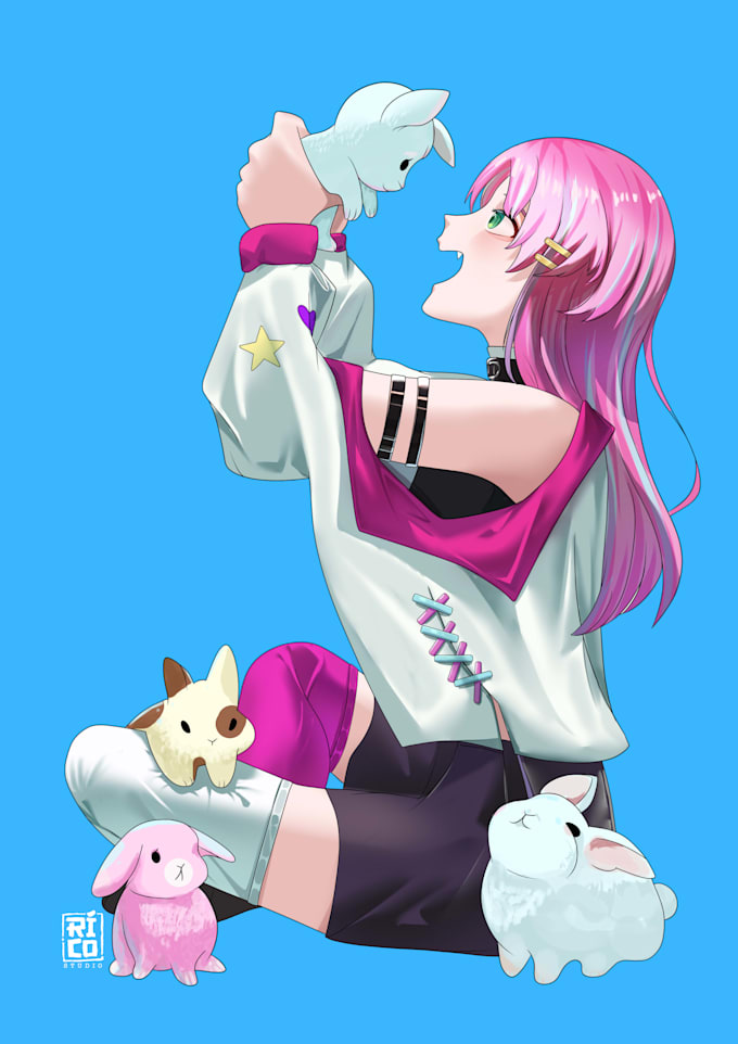 draw anime illustration for pfp manga vtuber and comic