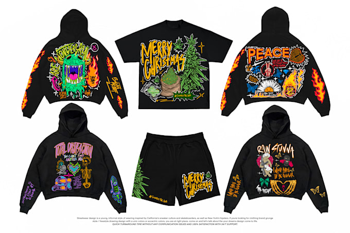 design streetwear clothing brand or tshirt merch and hoodie
