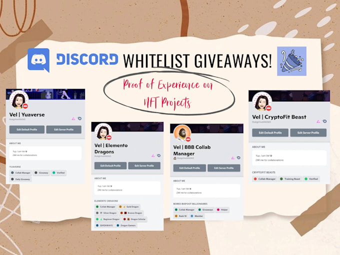 be your nft discord collab manager, discord nft giveaway manager